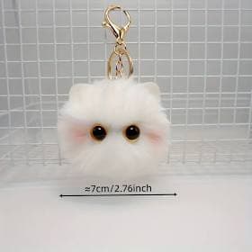 Soft Plush Kitty Keychain Charm