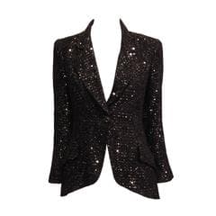 Chanel Black Sequin Jacket - 59 For Sale on 1stDibs