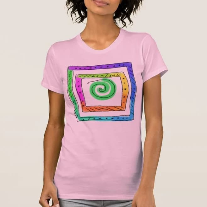 Women's Colorful Abstract Squares T-Shirt