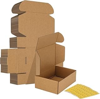 6x4x2 inches Shipping Boxes Set of 25, Brown Corrugated Cardboard Box Literature Mailer