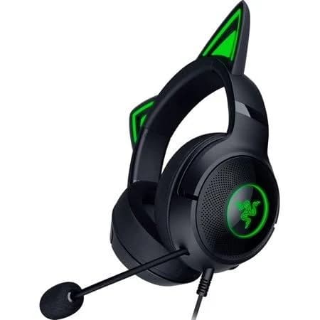 Kraken Kitty V2 USB Wired Headset: Chroma RGB Ears - Stream Reactive Lighting HyperClear Cardioid Mic 40 mm Drivers 7.1 Surround Sound Comfortable Ear