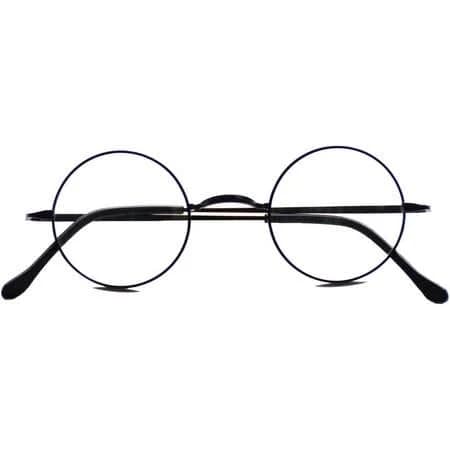 Agstum Pure Titanium Retro Round Gold Eyeglasses Frame without Nose Pads