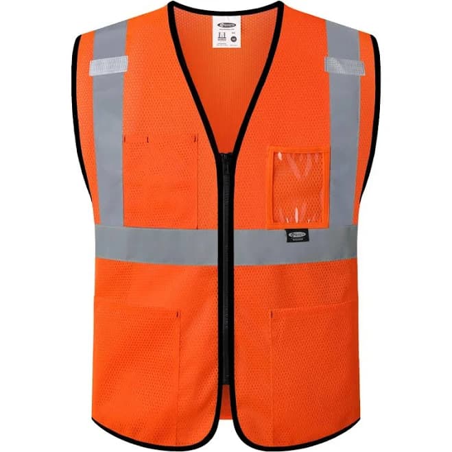JKSafety Hi-Vis Reflective Safety Vest with Pockets
