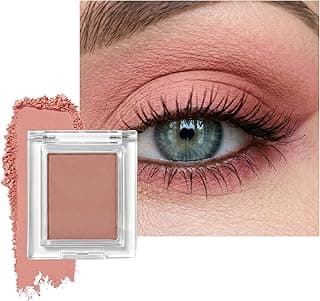Matte Single Eyeshadow Palette Makeup, Compact Eye Shadow for Older Women, Blendable Ultra-fine Lightweight Powder, High Pigment Mini Eye Shadow, H05 Dust Pink
