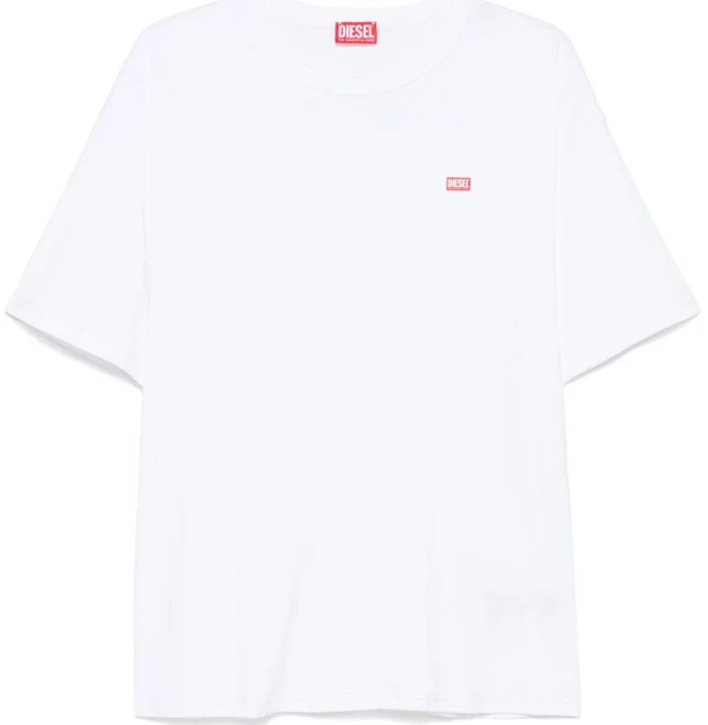 Diesel Logo-print Men T-Shirt - White