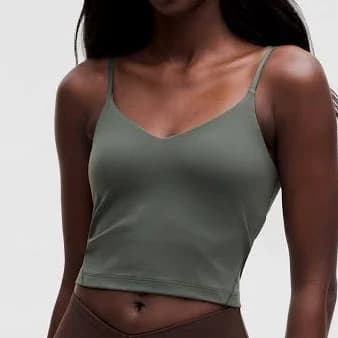 lululemon Align Tank Tops | Women's Cropped Cami Tank Top Light Support, A/B Cup | Size 0 | Green