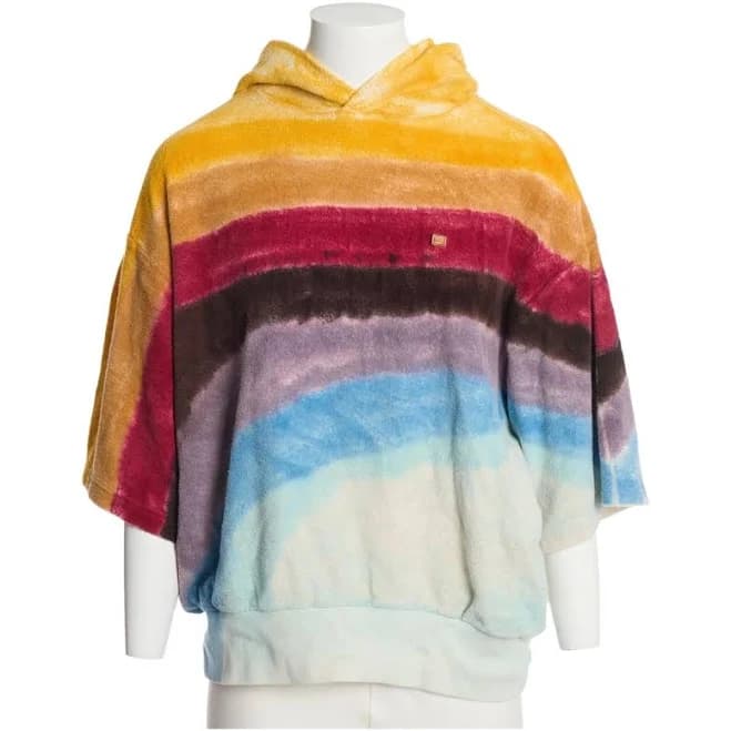 Acne Studios Multicolour Striped Cotton Terry Hoodie Size S