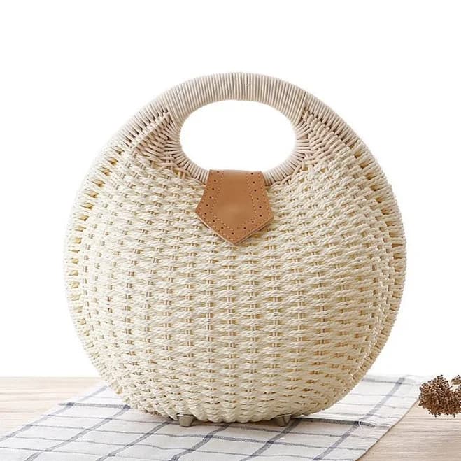 Woven Round Beach Bag