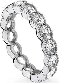 BERRICLE Women's Sterling Silver Oval Cut Cubic Zirconia Bezel Set