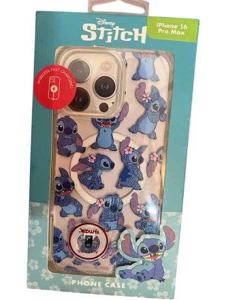 Disney STICH Glitters iPhone 16 Pro Max Phone Case W Wireless fast Charge