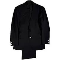 Early 1960s Black Tailored Suit – Wool Gabardine – Real Buttonholes – Mother of Pearl Buttons – Slim Fit – IT 46 – US/UK 36