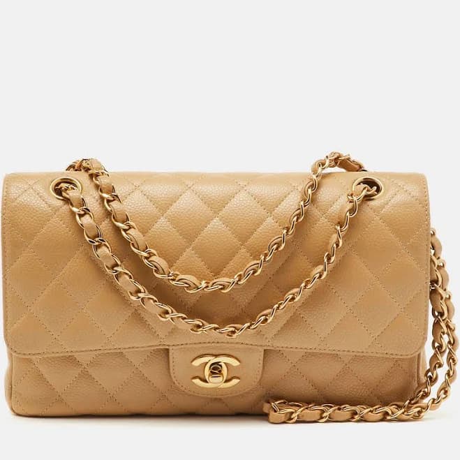CHANEL Quilted Caviar Medium Classic Double Flap Bag