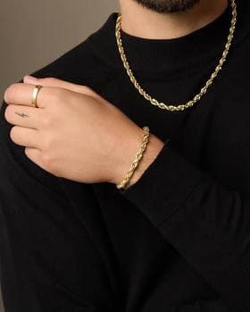 JAXXON Men's 14K Gold Rope Bracelet