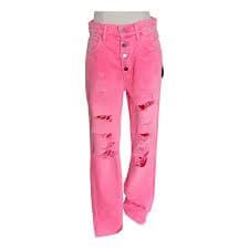 Straight jeans Amiri Pink size 25 US in Cotton - 11076263