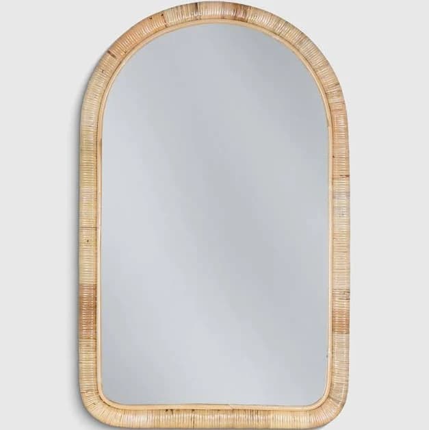 QuinceRattan Arched Wall Mirror