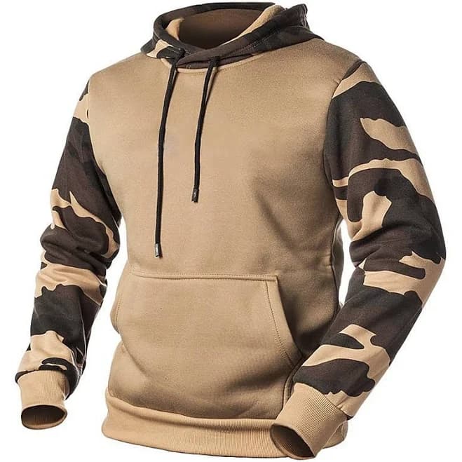 Men's Camouflage Patchwork Hoodie