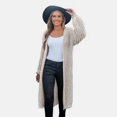 Cupshe Women's Open Front Longline Knitted Cardigan Sweater