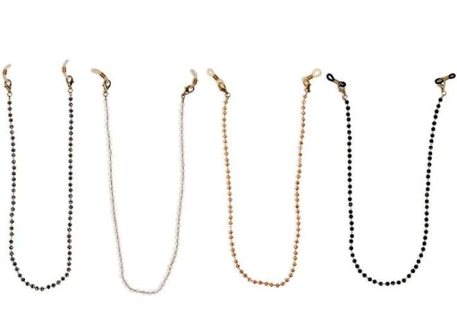 Crystal Beaded Eyewear Chain Gold