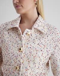 Speckled Boucle Cropped Jacket | Express
