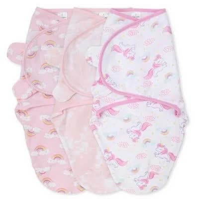 The Peanutshell Rainbow Unicorn Swaddles 3-Pack
