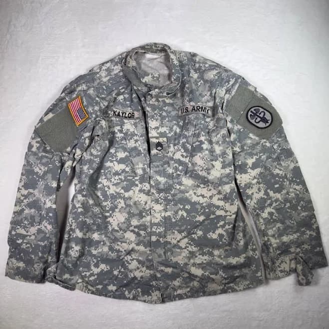 Emma & Michele U.S. Army Combat Uniform ACU Jacket Medium Regular Military Digital Camo - Men | Color: Gray/White | Size: M