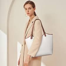 Amazon.com: Telena Tote Bag for Women Vegan Leather Purses and Handbags Fashion Top Handle Hobo Bags Beige With Brown : Clothing, Shoes & Jewelry
