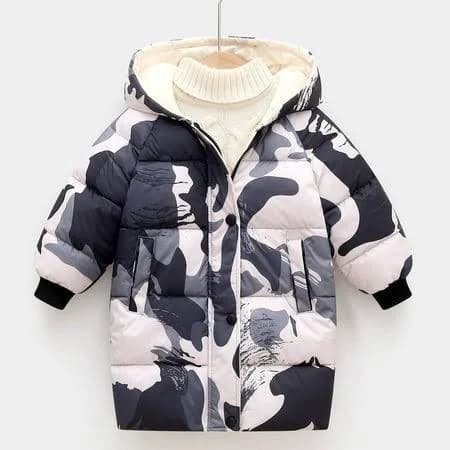 Aboser Toddler Boys Mid Length Camo Puffer Jacket