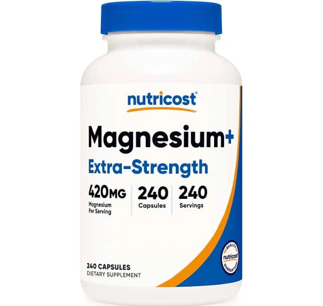 Dietary Supplement Nutricost Magnesium + Xs 420 Mg Strength Capsule 240 Per Bottle