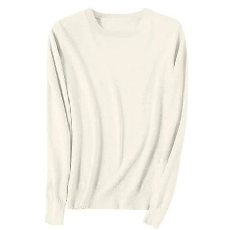 Women's Loose Crew Neck Long Sleeve Knitted Sweater