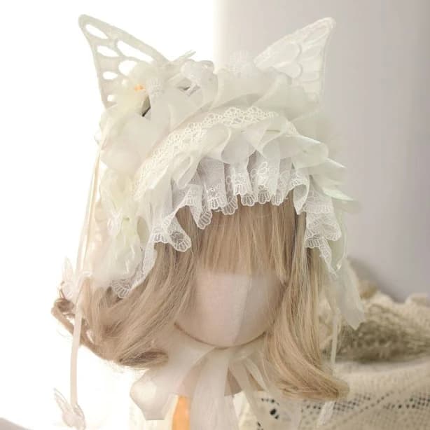 Miss Fulla Milk Lace Butterfly Hairclip Necklace
