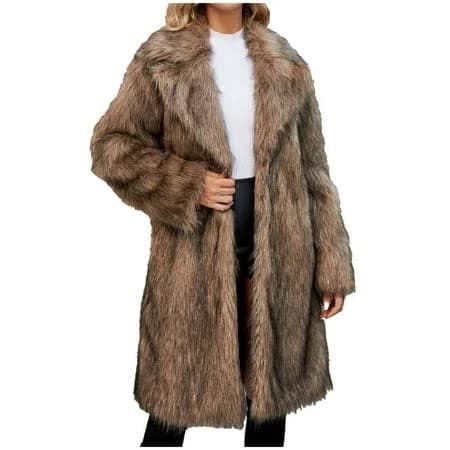 Women's Faux Fur Open Overcoat