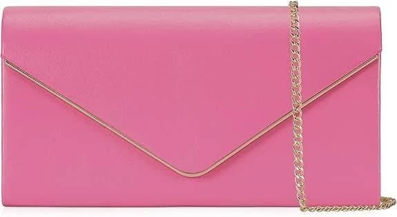 Vegan Leather Envelope Clutch Bag Classic Dressy Purse Foldover Hot