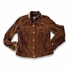 Vintage Y2K corduroy ribbed jacket with contrasting... | Depop