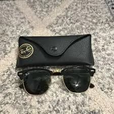Ray bans clubmaster classic-polished black on gold