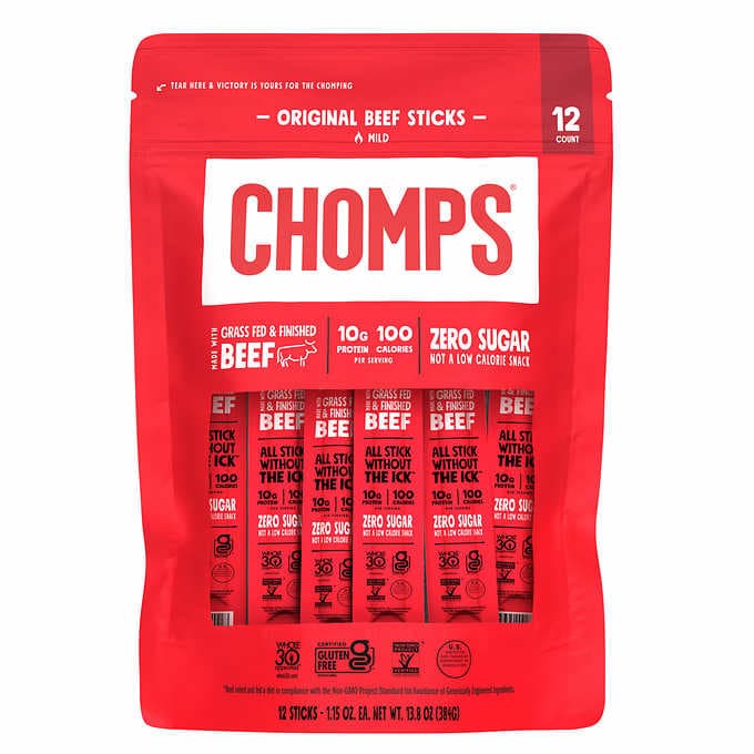 Chomps Original Beef Sticks, 12 Ct X