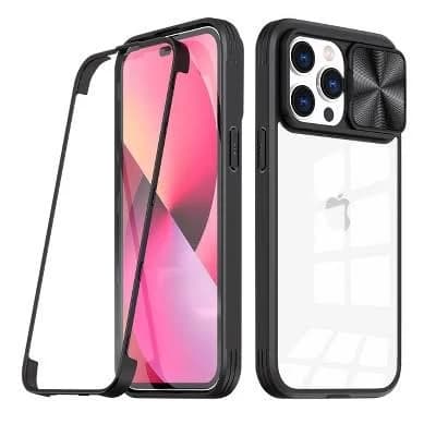 Reiko Full Protection Protective Film Slide Camera Lens Phone Case for iPhone 14 Pro
