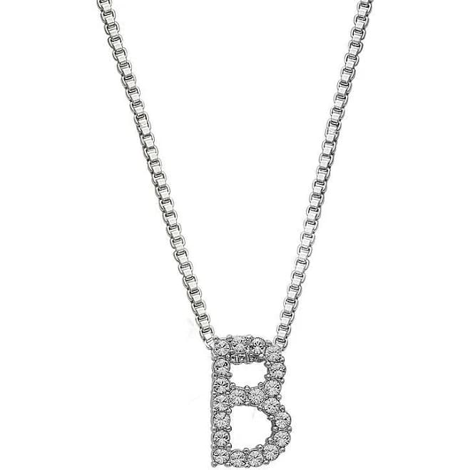 Brilliance Silver Plated Crystal Initial Pendant
