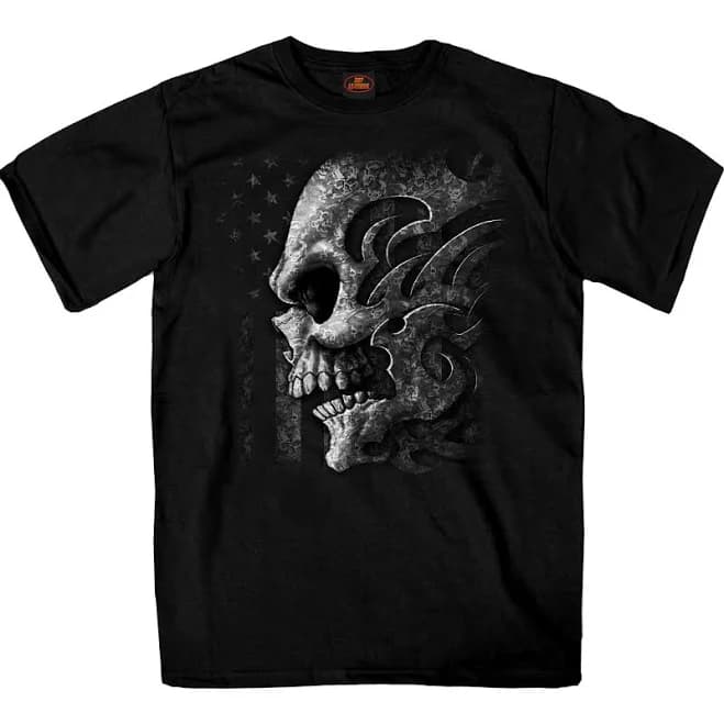 Hot Leathers Men's Tribal Skull Printed T-Shirt