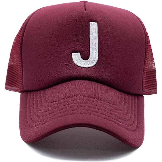 Burgundy Letter Trucker Hat Toddler