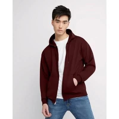 Hanes EcoSmart Unisex Full-Zip Fleece Hoodie Mulled Berry S