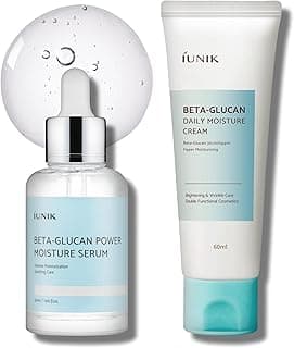 IUNIK Beta Glucan Daily Moisture Cream Beta-Glucan Power Deep Moisture Serum Intense Hydration Fortifying Skin Barrier Ultra Intense Hydrating Moisturizing Facial Moisturizer Korean