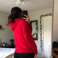 Tommy Hilfiger bright red zip-up hoodie Good... | Depop