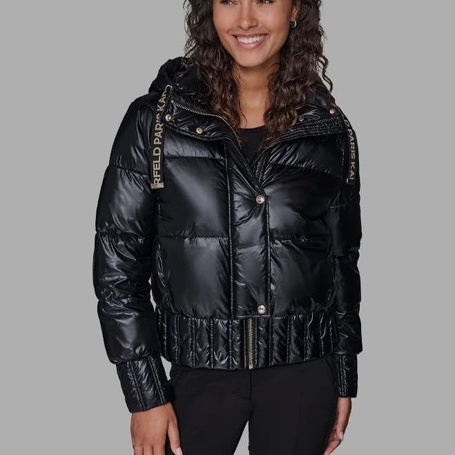KARL LAGERFELD PARIS Women's Cropped Puffer Jacket