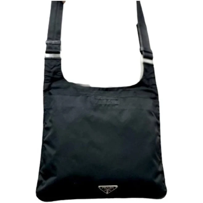 Prada Triangle-Logo Leather Shoulder Bag