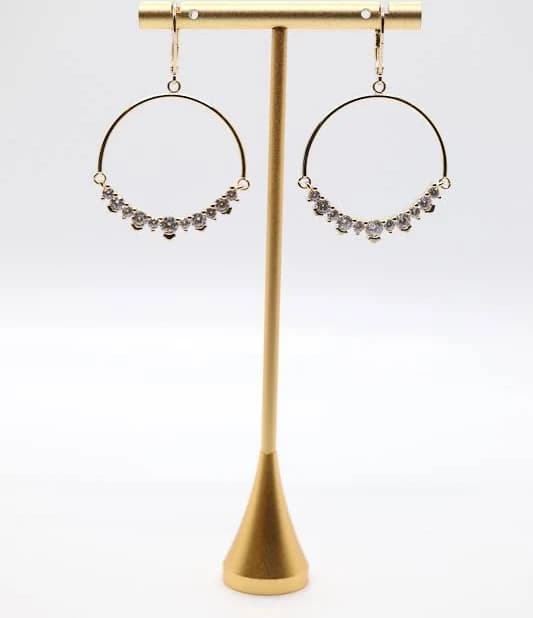 CZ Gold Hoops
