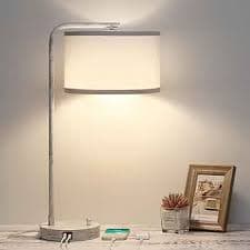 Seaside village Bedside Table Lamp with USB C+A Charging Ports, Fully Stepless Dimmable Modern Farmhouse Nightstand Lamp, Tall Reading Desk Lamp for Bedroom, Living Room, Office, 9W LED Bulb Included - Amazon.com