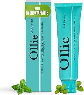 Fluoride Free 10% Nano Hydroxyapatite Toothpaste for Remineralizing Enamel, Sensitive Teeth & Whitening, Clean Mint 4oz (Pack of 1)