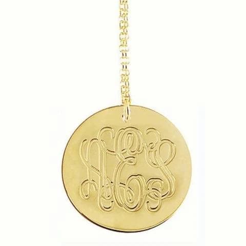 14kt Yellow Gold Personalized Disc Necklace