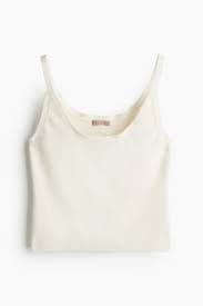 Women's Cream Fine-Knit Tank Top | H&M CA