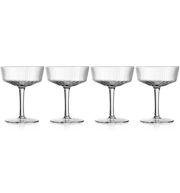 Godinger Sullivan Street Fluted Coupe Glasses (Set of 4)